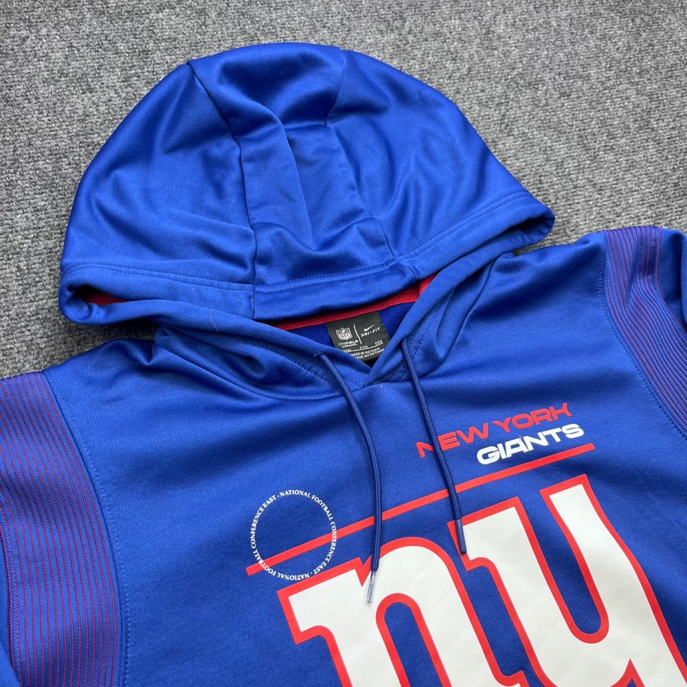 Nike NFL Onfield Apparel Dri-Fit Blue New York Giants Hoodie Pullover